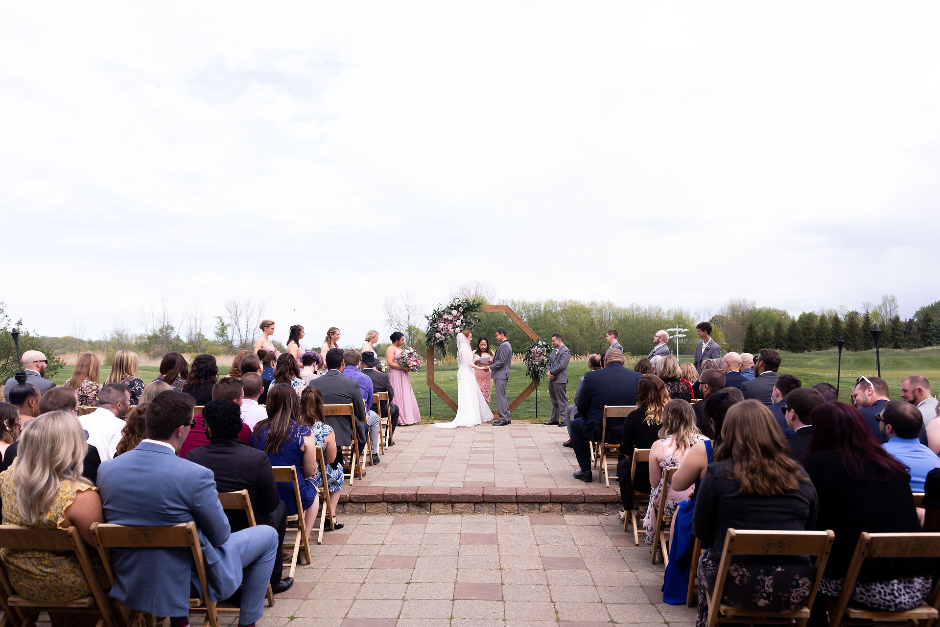 timberlodge akron ny wedding ceremony on golf course