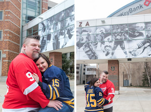 Buffalo sabres engagement photo downtown