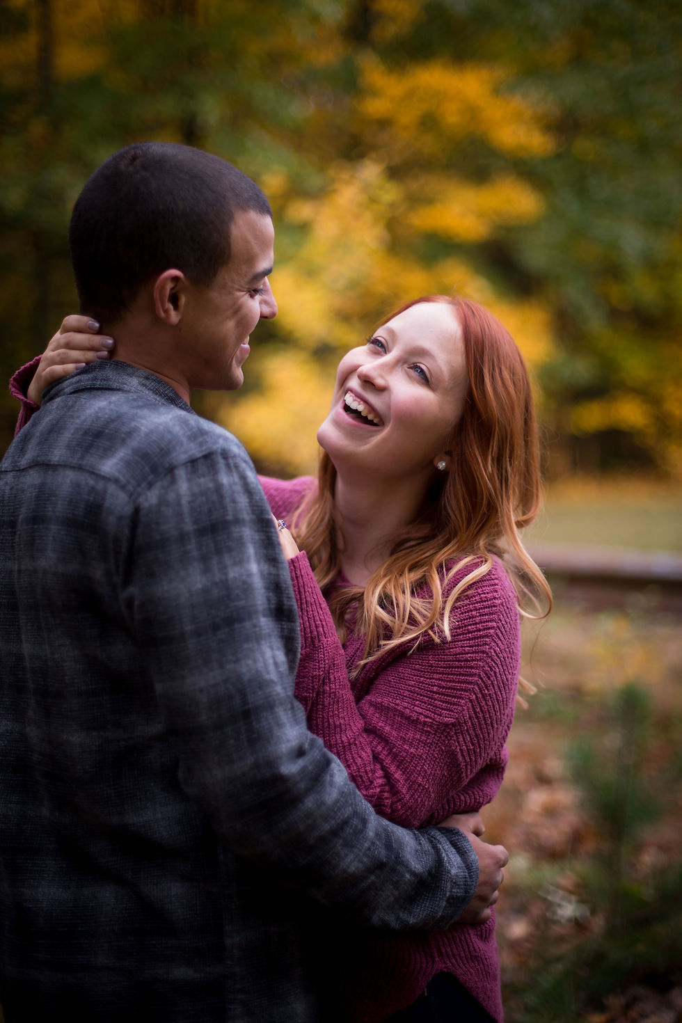 fall engagement couple shoot at Chestnut Ridge Orchard Park