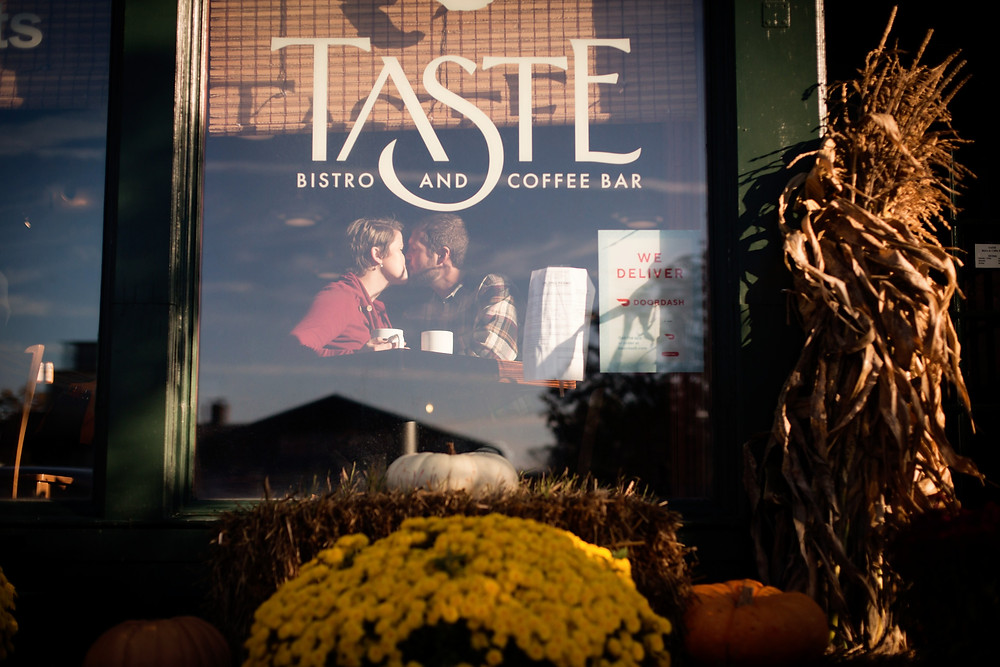 best engagement session spot in western New York Taste Bistro and Coffee Bar East Aurora