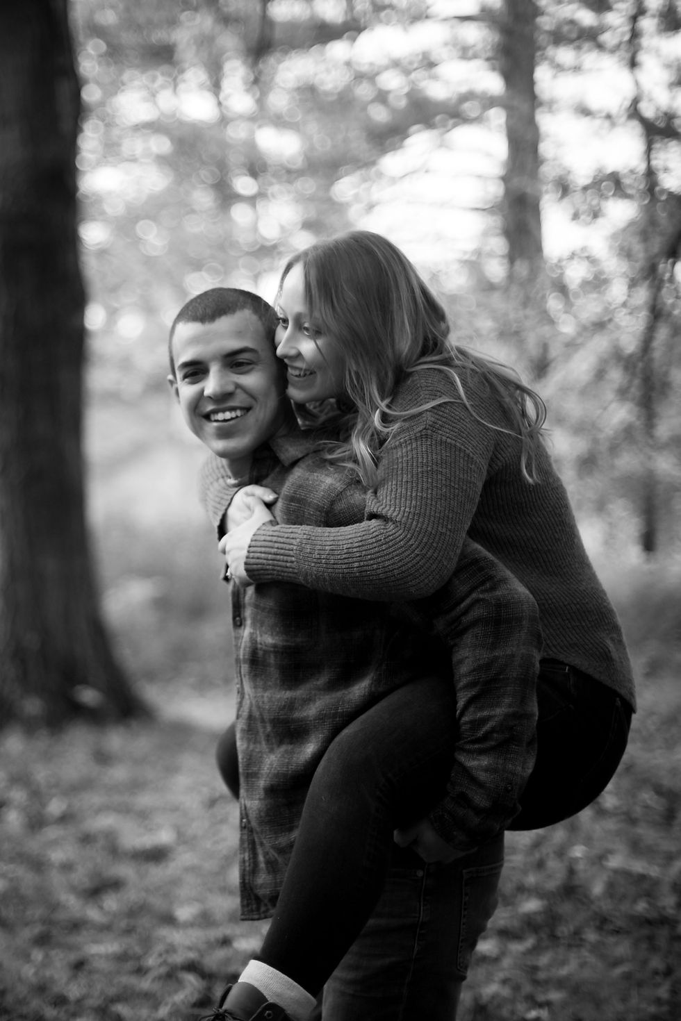 intimate emotional engagement session in the fall at Chestnut Ridge Orchard Park NY