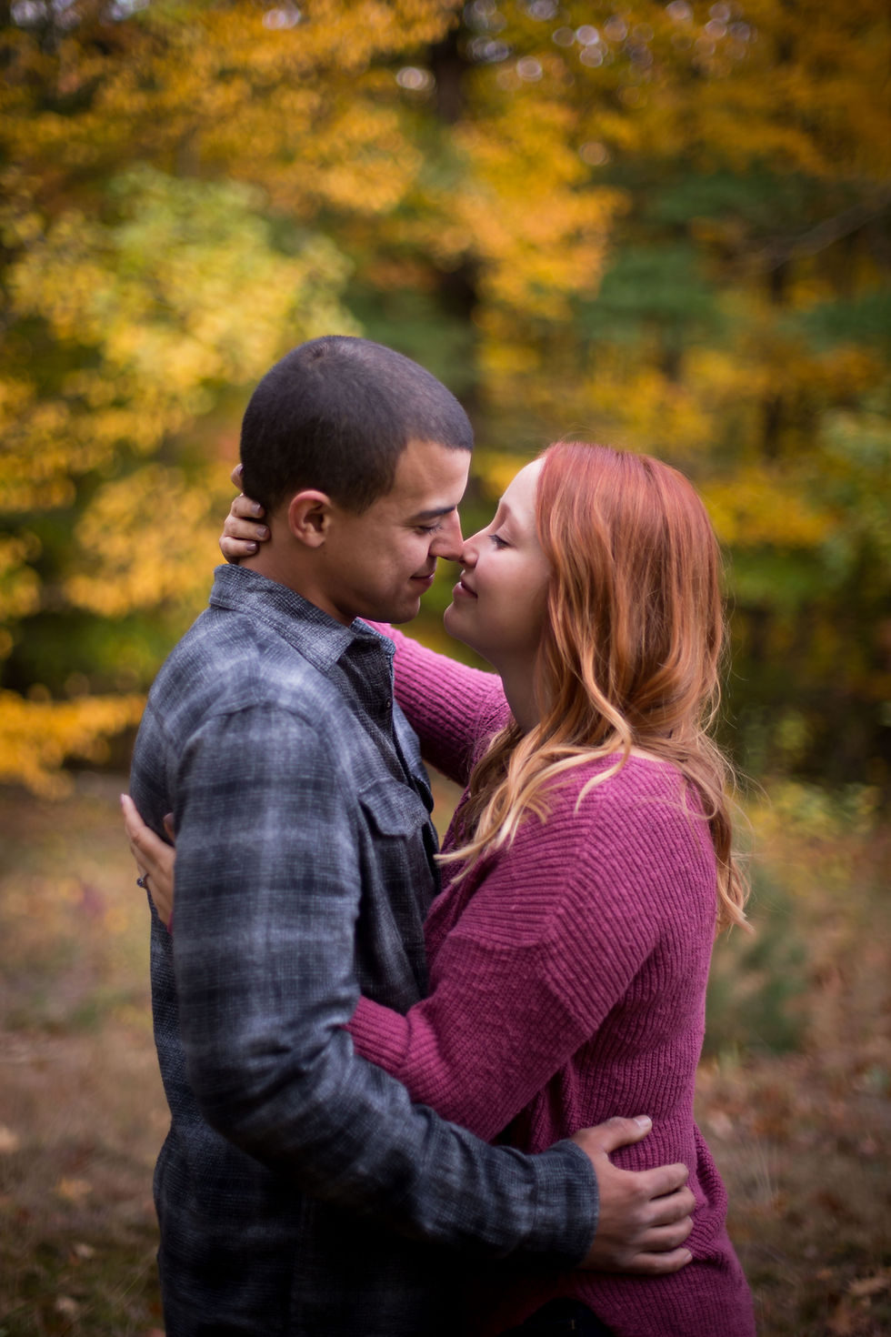 golden hour fall engagement couple shoot at Chestnut Ridge Orchard Park