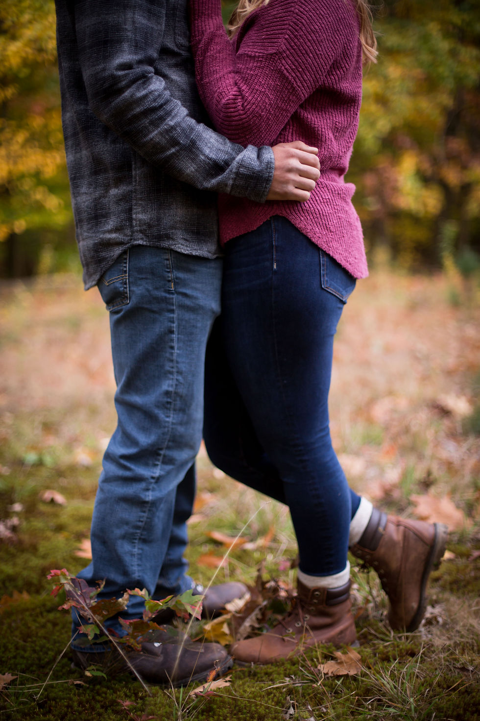 intimate emotional engagement session in the fall at Chestnut Ridge Orchard Park NY