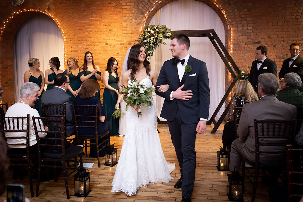 Pearl at the Webb indoor wedding ceremony Buffalo NY