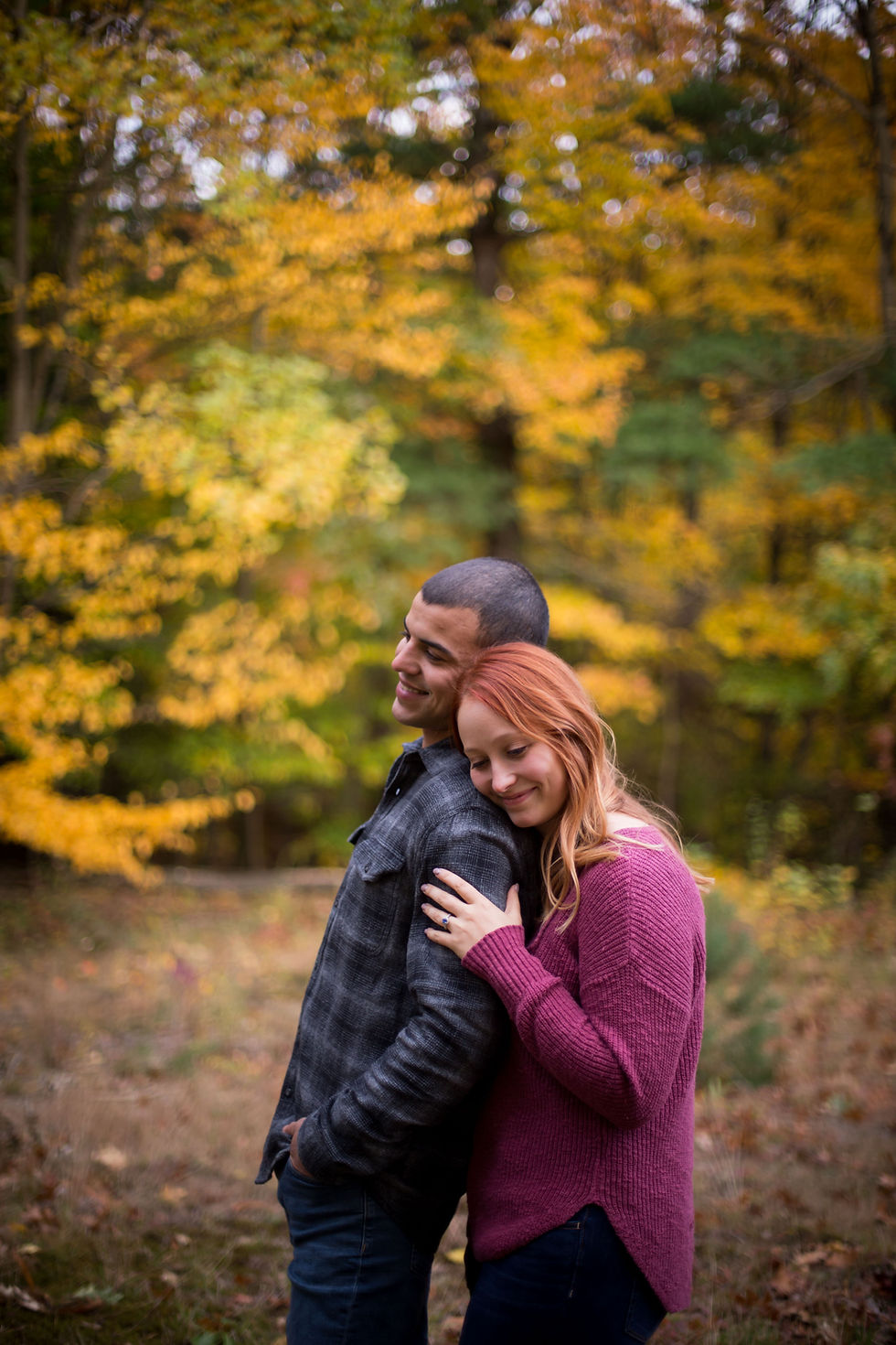 golden hour fall engagement couple shoot at Chestnut Ridge Orchard Park