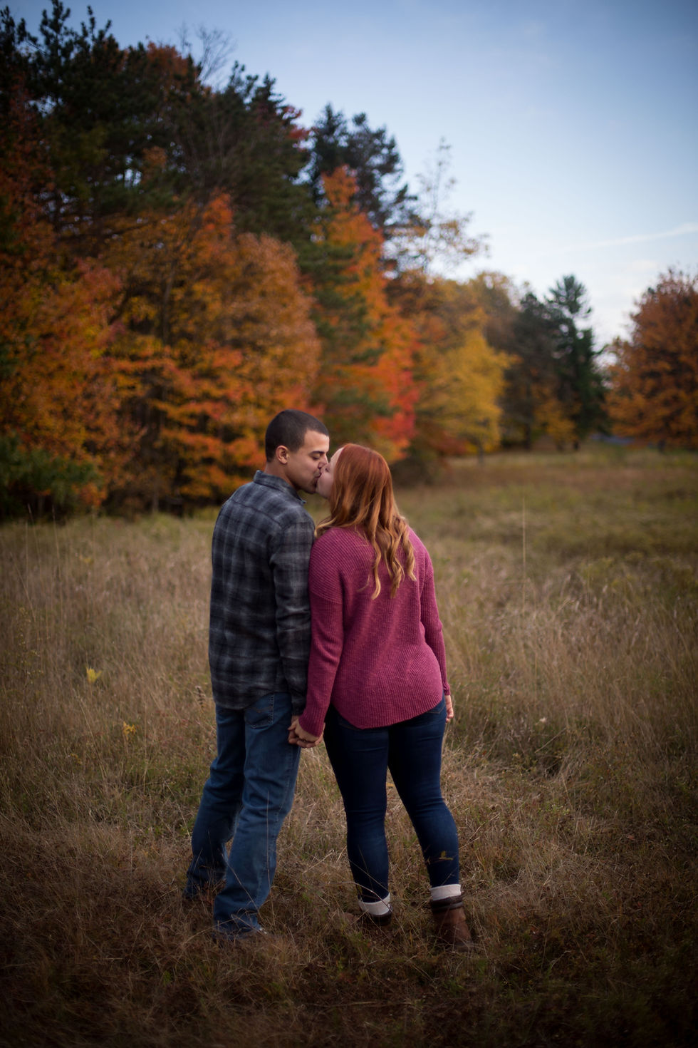 fall engagement couple shoot at Chestnut Ridge Orchard Park