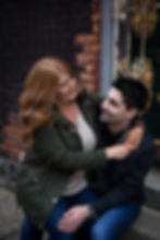 cobblestone district industrial couples engagement photo shoot
