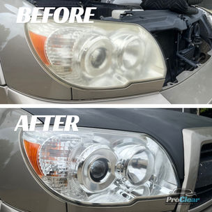 Before and after photo of an 2008 Toyota 4Runner headlight