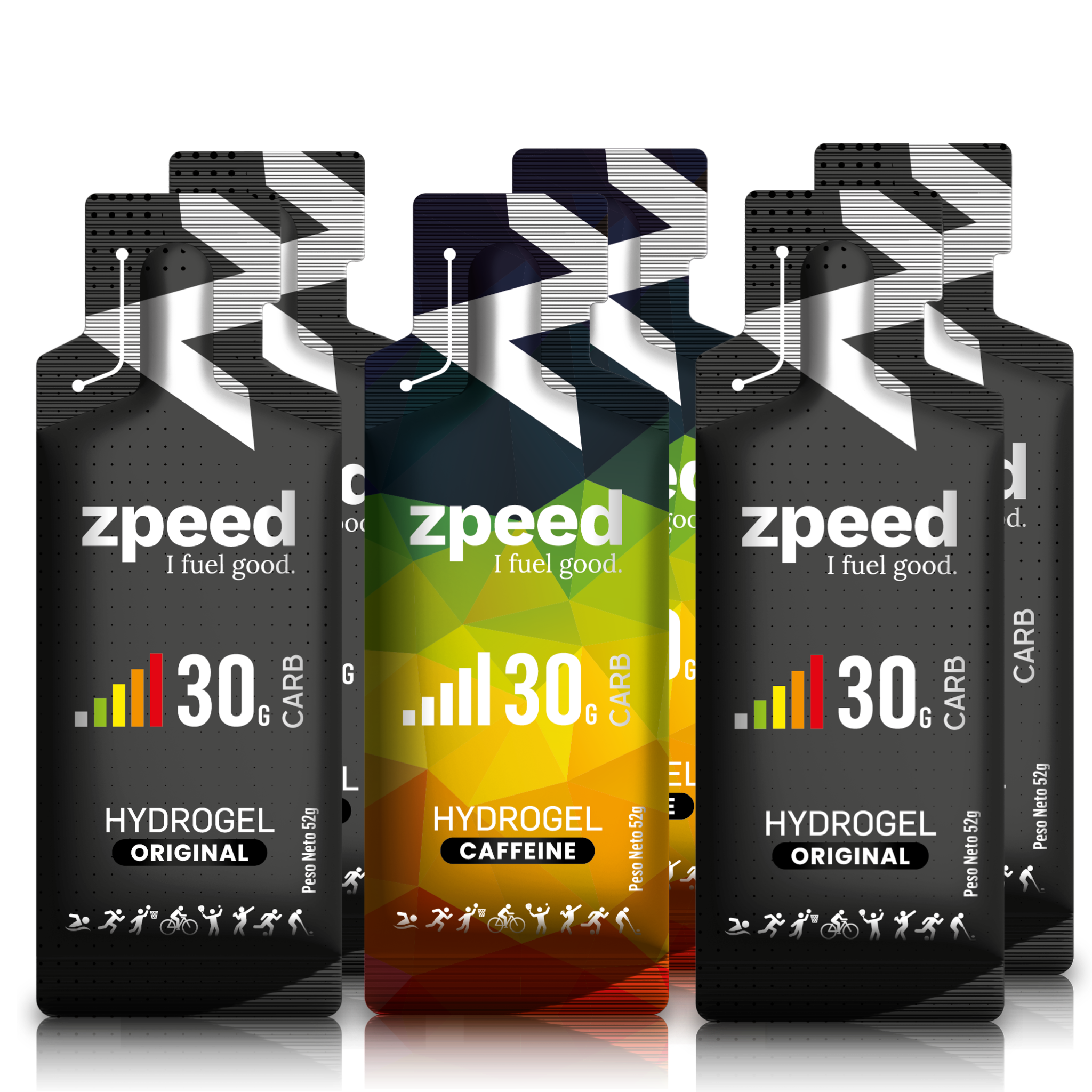 Six Pack Zpeed Hidrogel 4 Orginal + 2 Caffeine