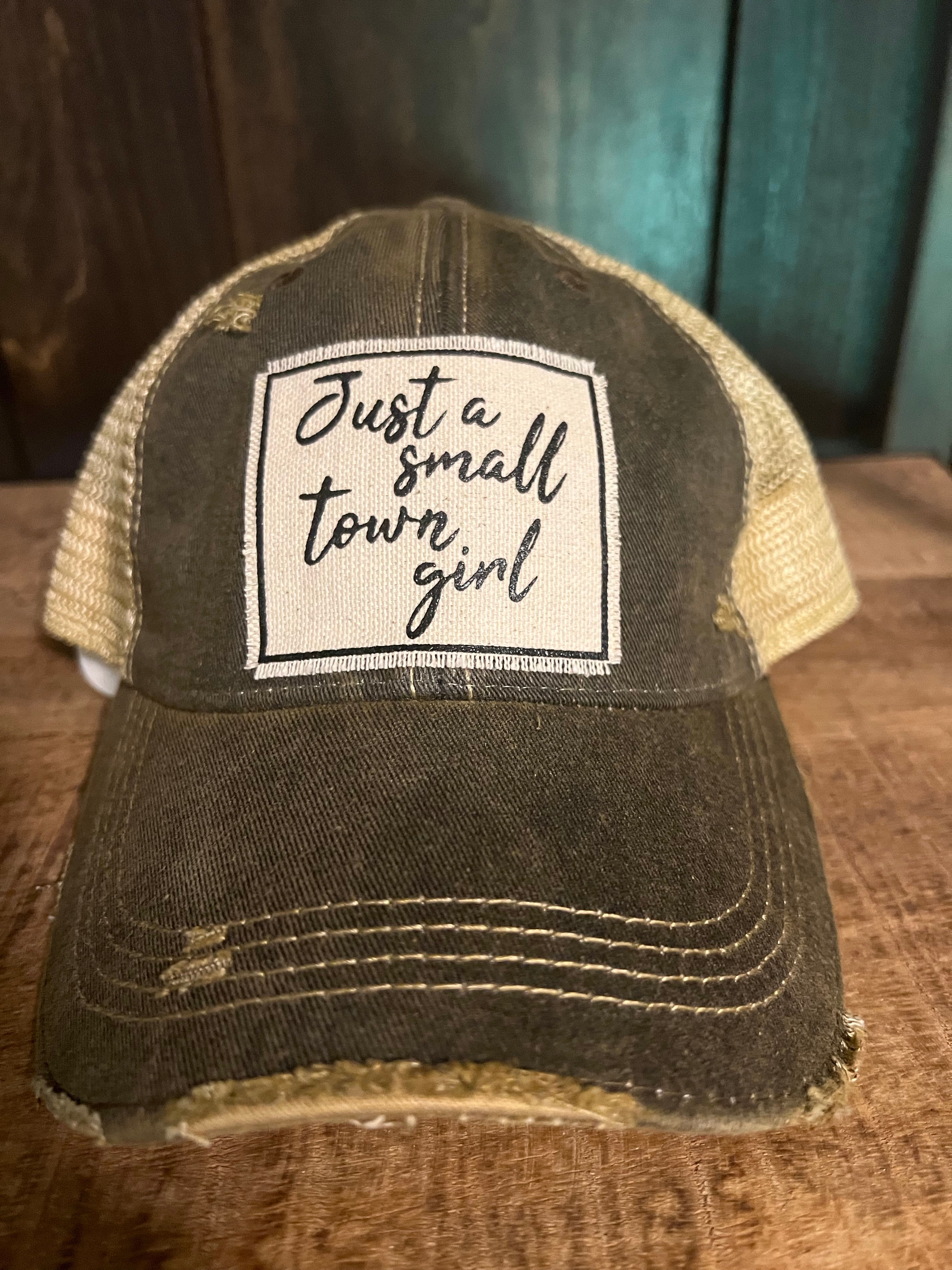 Just a small town girl snap back hat