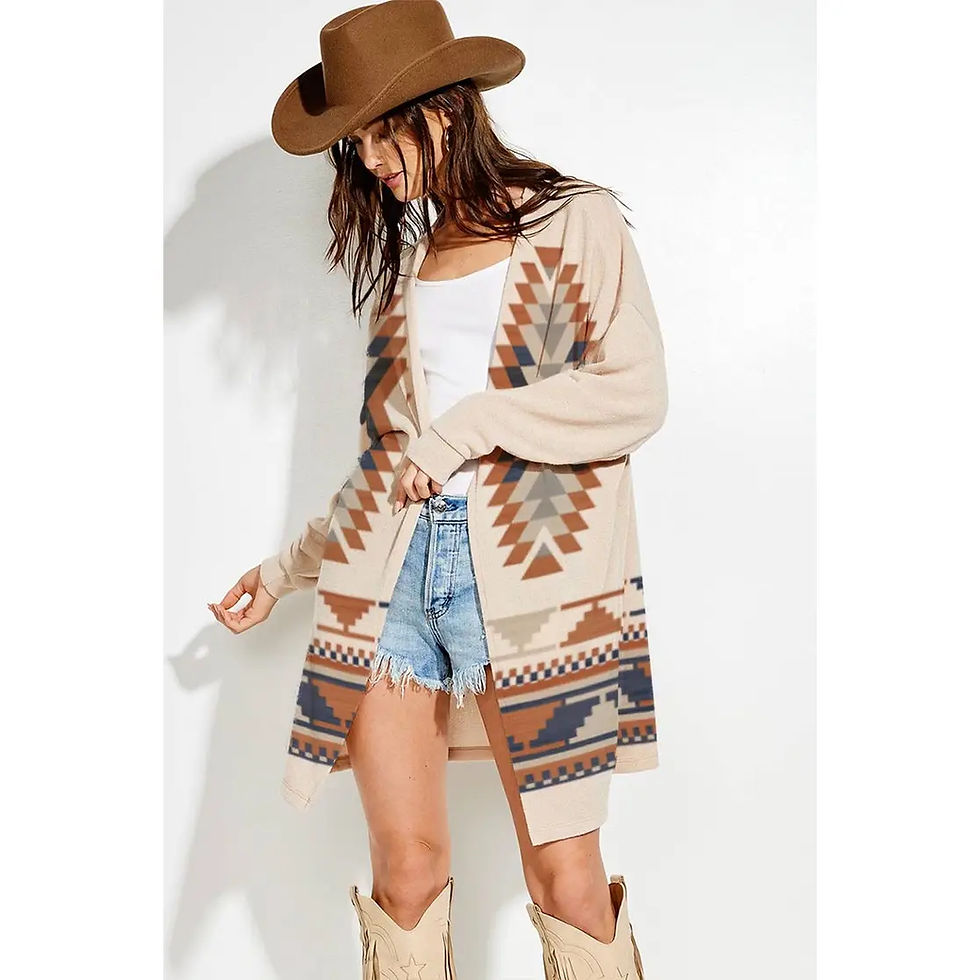 Thumbnail: Lightweight Aztec print cardigan 