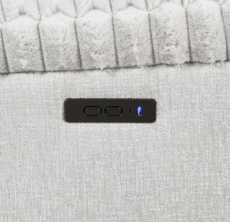 Thumbnail: GRAY CORDUROY POWER 3 PC SECTIONAL W/BLUETOOTH SPEAKER, AND WIRELESS CHARGER