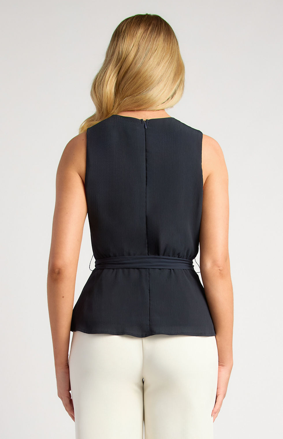 Thumbnail: V Neckline Pleated Detail Chiffon Top