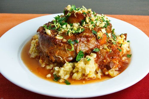 Dinner: Veal Osso Bucco Creamy Polenta Chef’s Choice vegetables Salad Bar Bread Dessert
