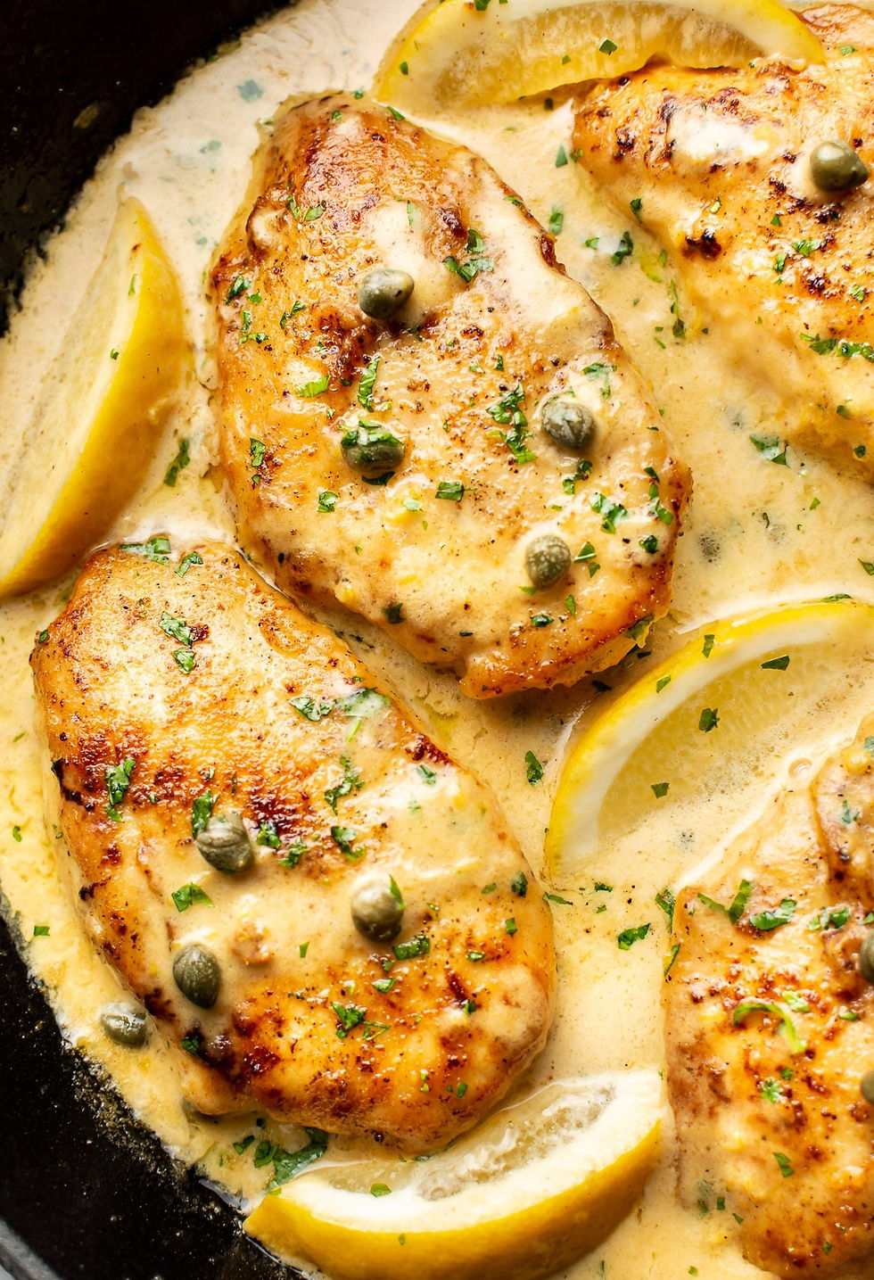 Dinner: Chicken Picatta Pork Milanese House Pasta Vegetables Salad Bar Bread Dessert