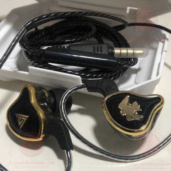 Miniatura: Fone com fio AK6-Ares dourado/preto