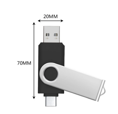Miniatura: Pendrive 2 in 1 PC e Celular com entrada tipo C - R$ 55 e R$ 75