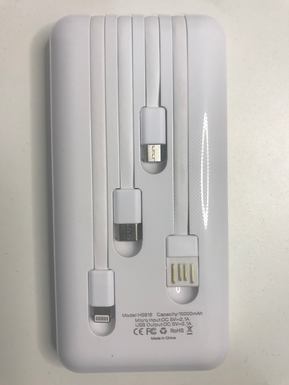 Miniatura: Carregador Portátil 10.000mAh. H-REBOS com 3 pontas 