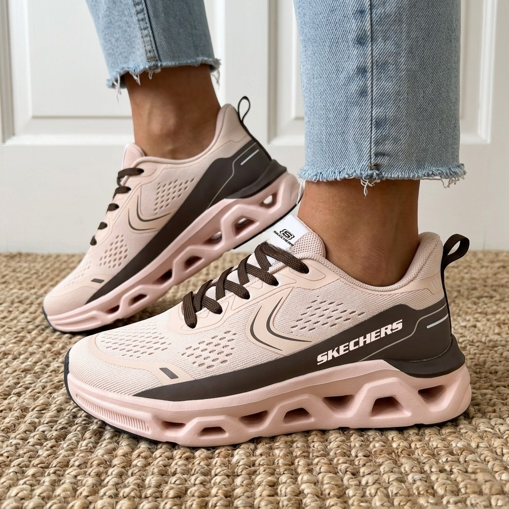 SKECHERS PINK BROWN 