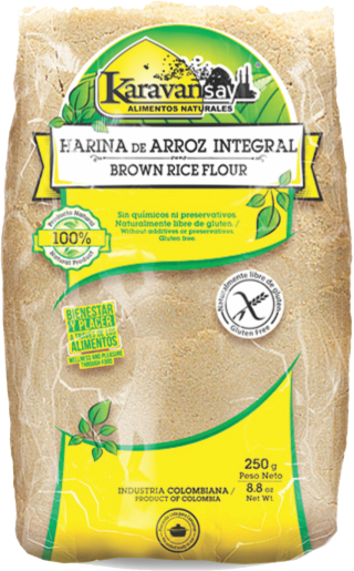 Harina de Arroz Integral Bolsa transparente x 250 gr