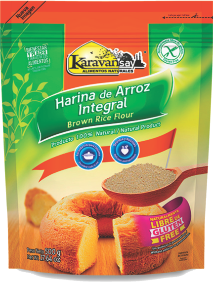 Harina de Arroz Integral bolsa resellable x 500 gr