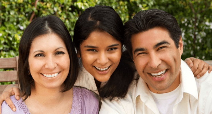 a hispanic family of three