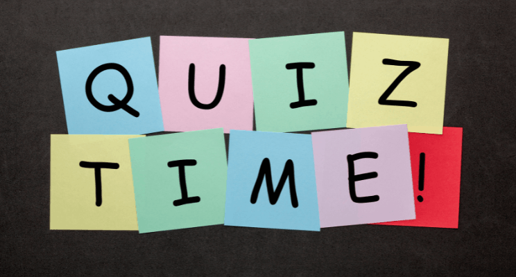 a banner with quiz time statement