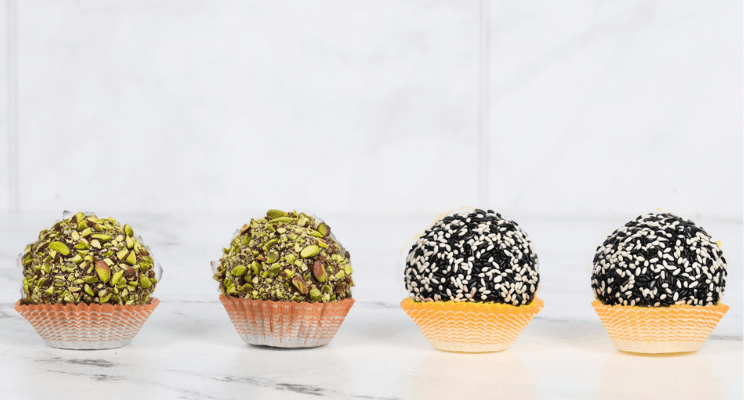 four chocolate truffles