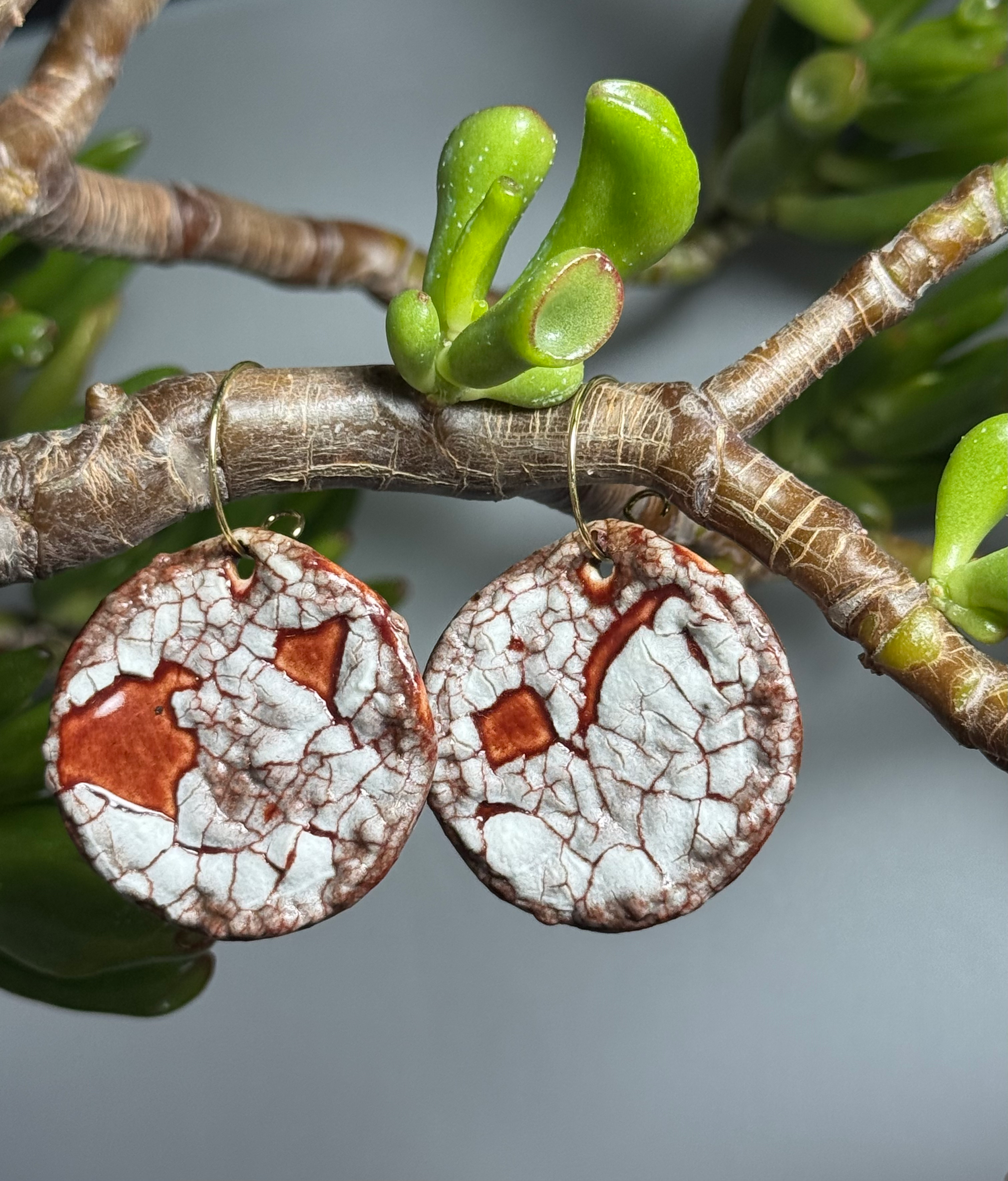 Fossil Firebrick Earrings