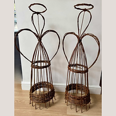 Natural willow angel displayed as an alternative Christmas decoration indoors