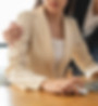 Disgusted young employee, pressure business woman uncomfortable, looking hand of bos