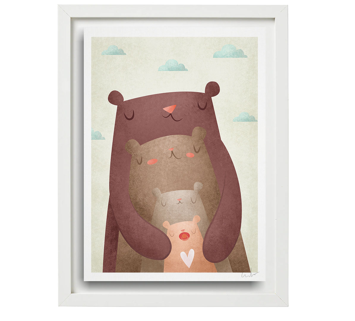 Grabado A3 Abrazo familia - Colección Familia y Amigos