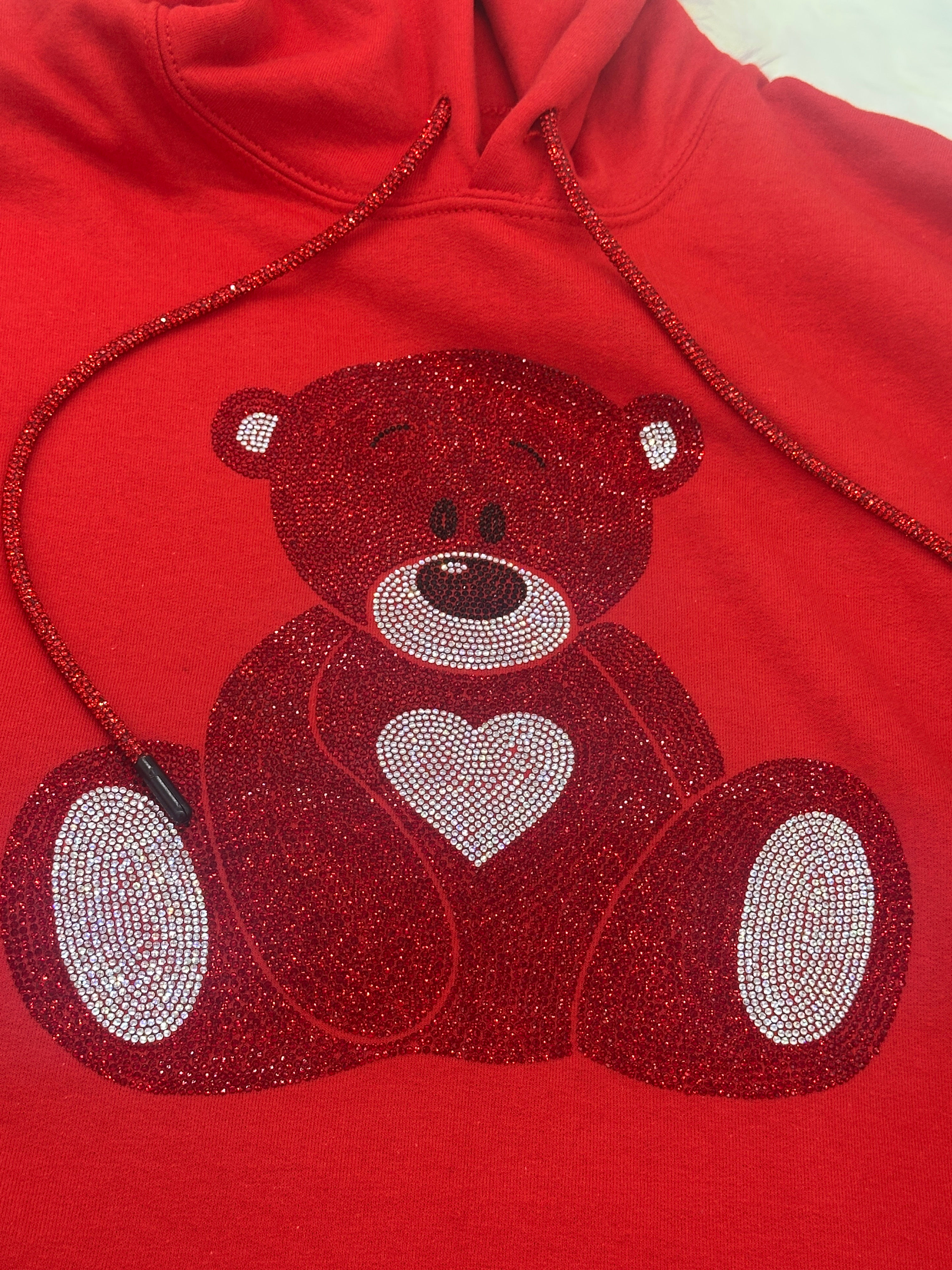 Personalized Teddy Bear Rhinestone Hoodie