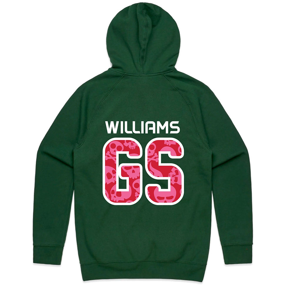 Thumbnail: Personalised Netball Hoodie - Skull Pattern