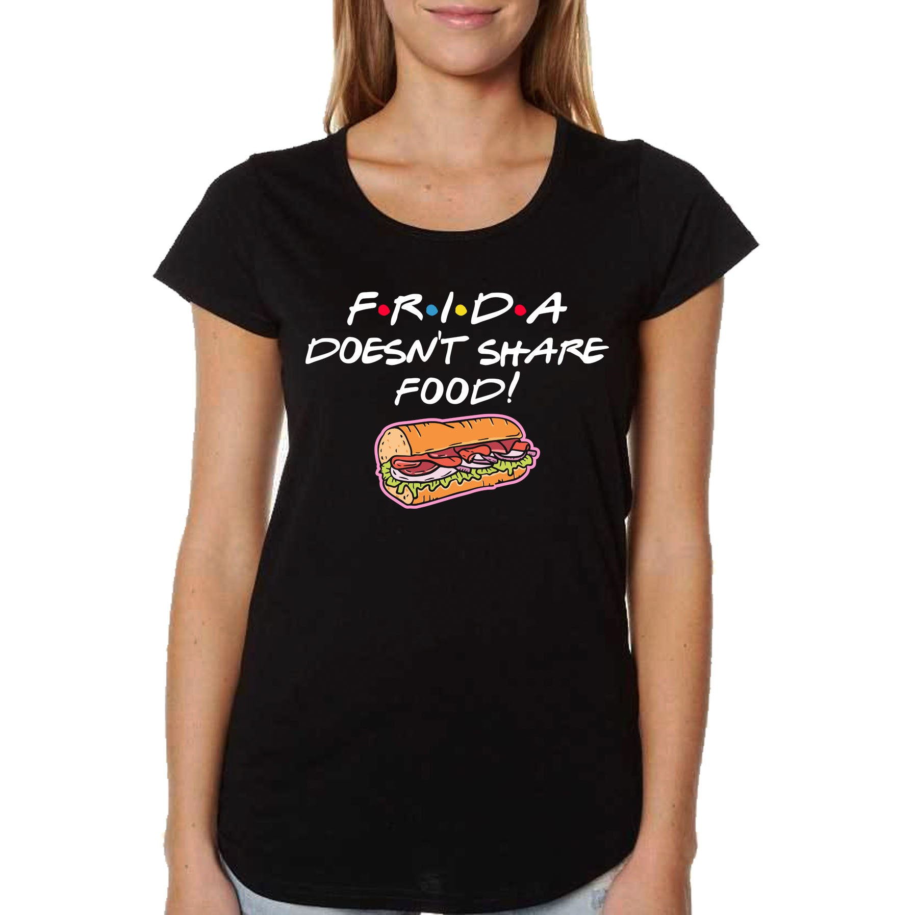 Personalised Friends Doesn't Share Food T-shirt