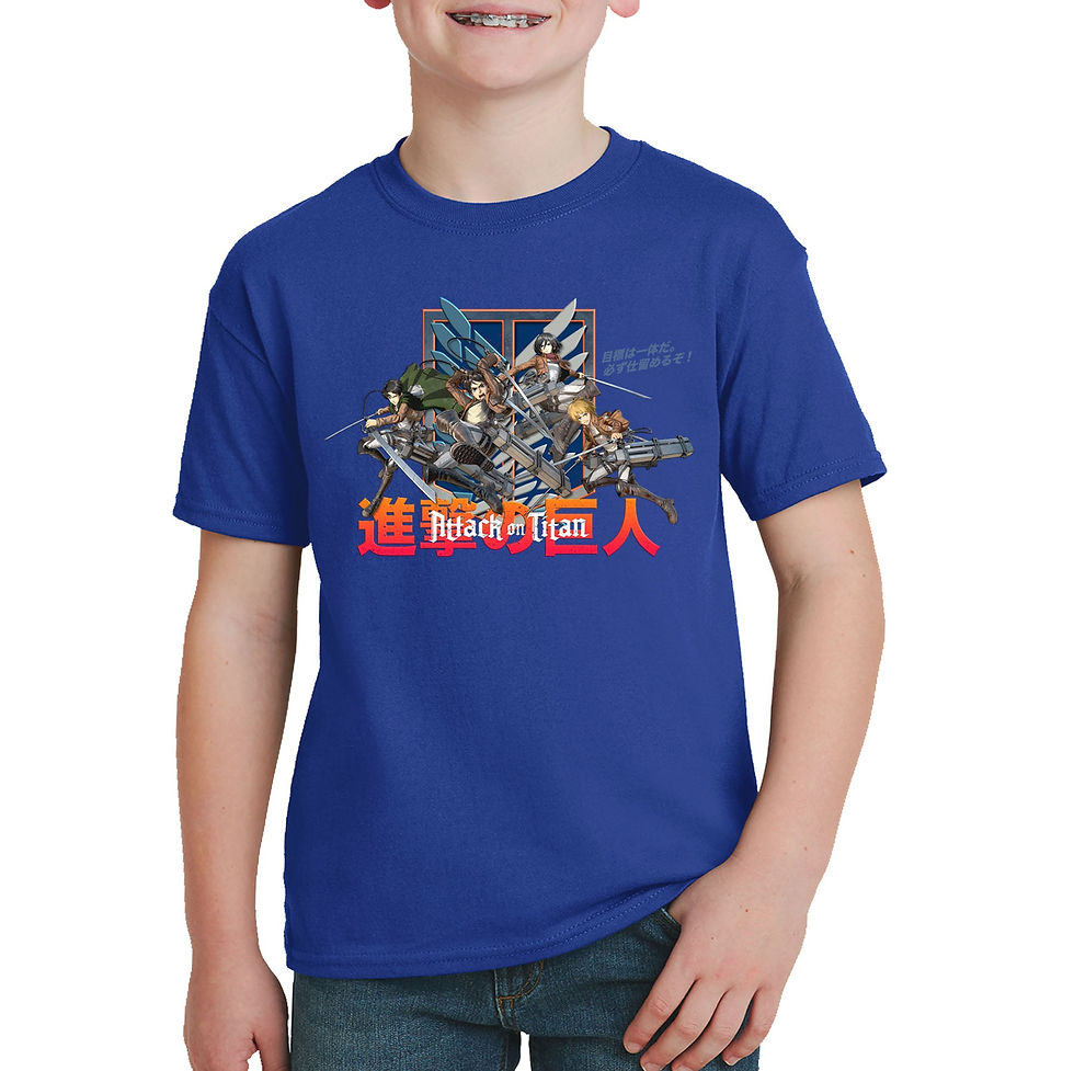 Thumbnail: Attack on Titan T-shirt - Scouts (Eren, Levi, Mikasa, Armin)