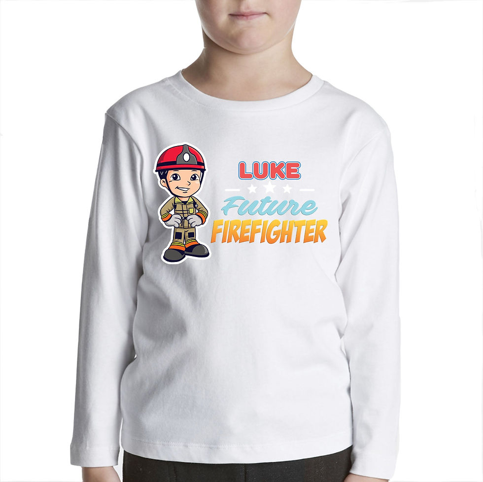 Personalised Kids Tops - Future Firefighter