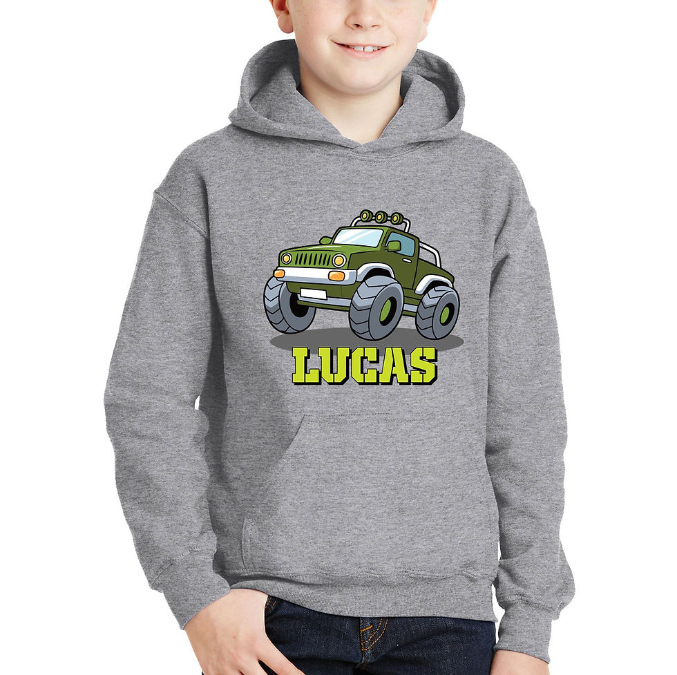 Thumbnail: Personalised Kids Race Car Hoodie