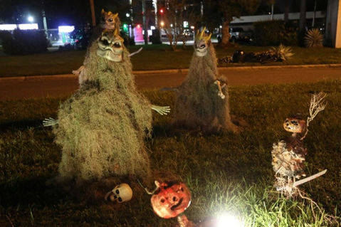 swamp monster and pumpkin men.JPG