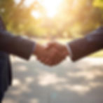 Stretta di mano decisa tra due persone in una giornata di sole