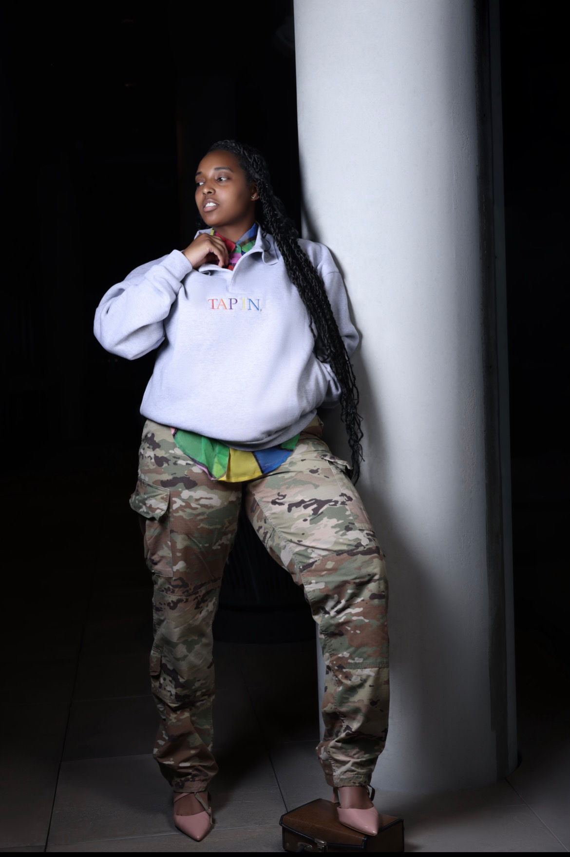 Multicolored- Embroidered Sweatshirt 