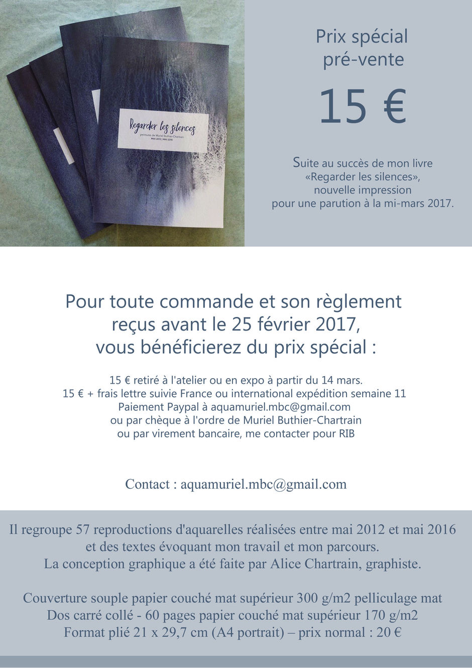 Mon livre "Regardez les silences" en prévente.