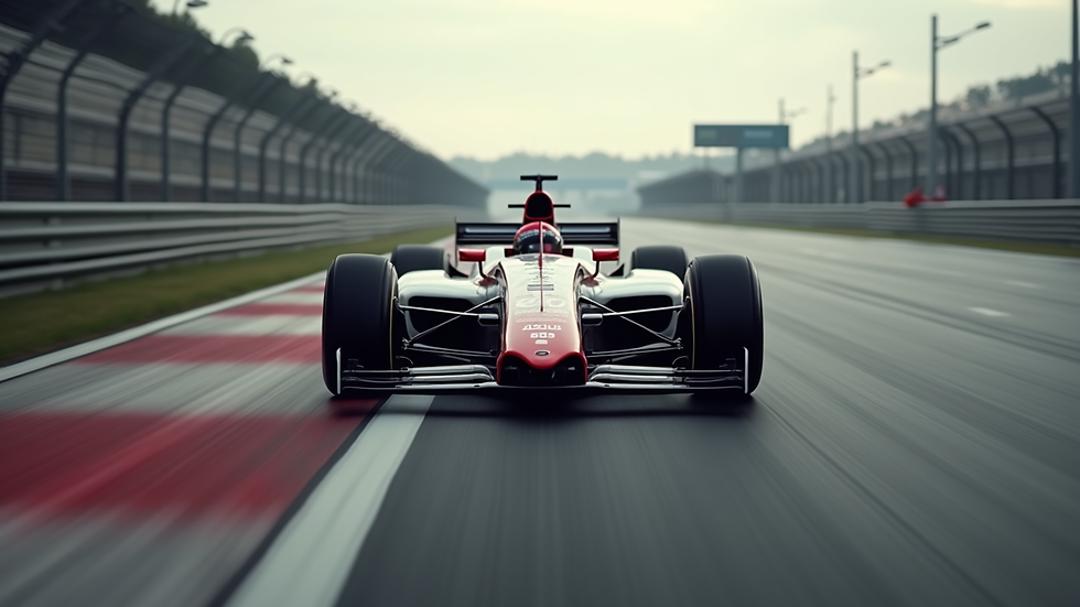 Close-up view of a high-performance racing car on the track