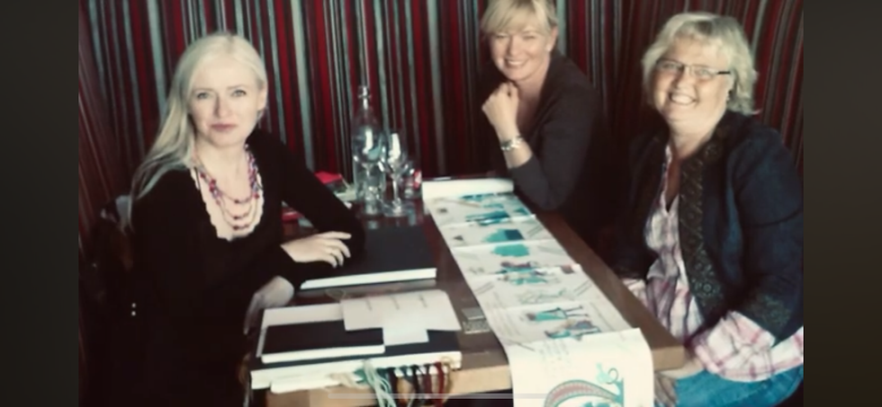 The women behind the tapestry: Kristín (left) Gunnhildur (middle) and Christina (right).
