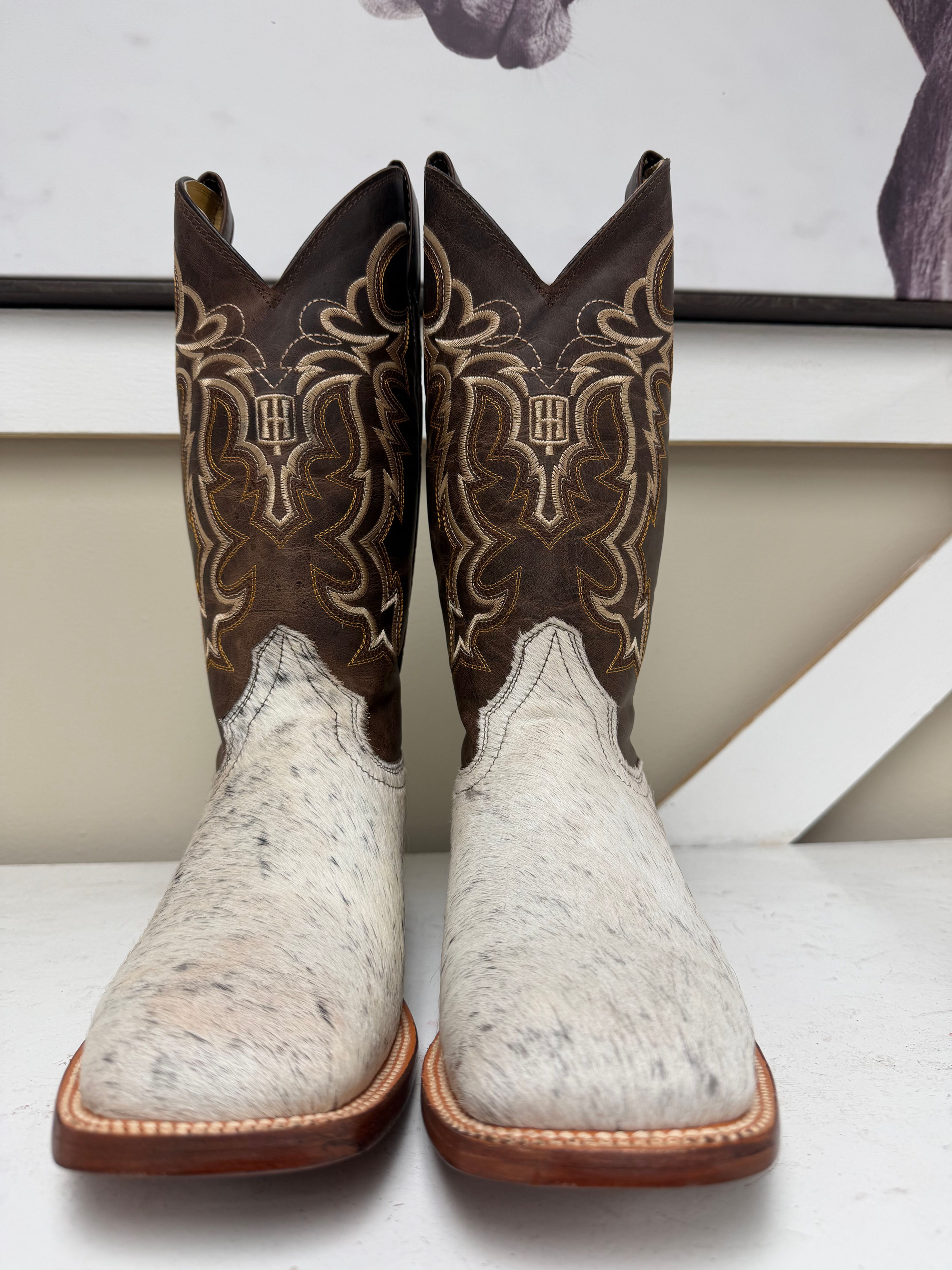 White Cowhide Boots