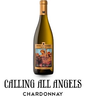 Bottle of Calling All Angels Chardonnay.
