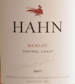 Wine Label for Hahn Merlot