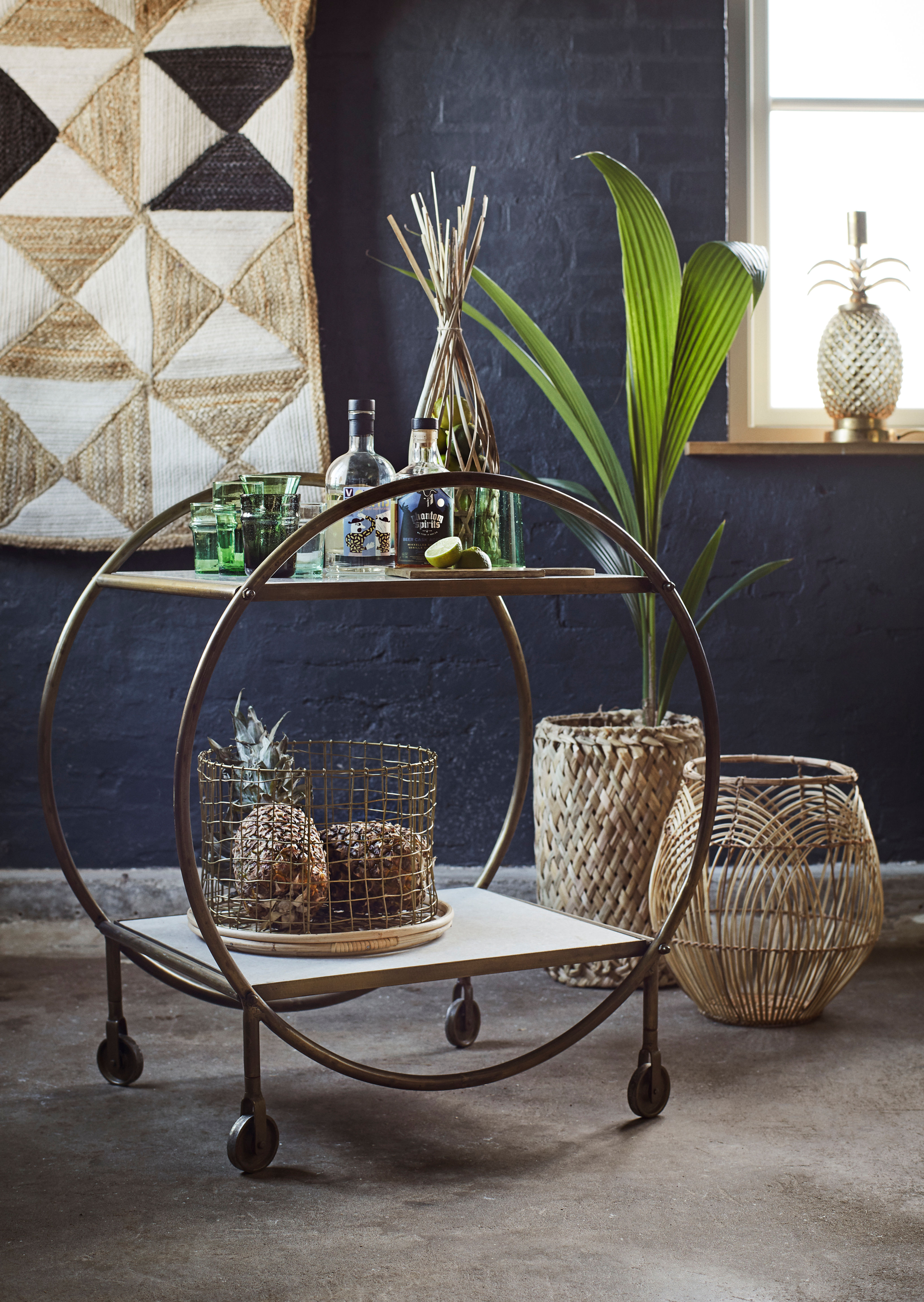 Iron Trolley with Marble