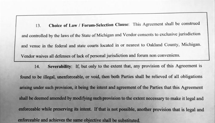 ForumSelection Clauses (Michigan Law) Can Parties Pick a Specific