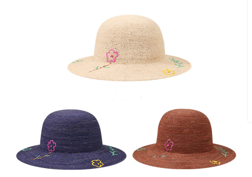 Thumbnail: 2025 hand made flower embroider raffia straw hat